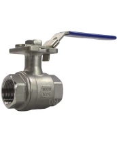 Кран шаровой DN.ru BV3232P(2pc)-FP-T-ISO-H Ду25 Ру63 полнопроходной двухходовой, нержавеющая сталь 316, внутренняя резьба, уплотнение - PTFE, с ISO-фланцем и рукояткой, 11х11, F04/F05
