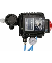 Кран шаровой DN.ru BV3232P(4pc)-SP-3WL-T-ISO-H Ду10 Ру63 стандартнопроходной, внутренняя резьба, нержавеющая сталь SS316, L-типа, c пн.приводом DN.ru PA-DA-052 двойного действия и электропневматическим позиционером DN.ru YT-1000RSN с обратной связью