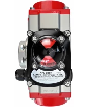 Кран шаровой DN.ru BV3232P(4pc)-SP-3WL-T-ISO-H Ду10 Ру63 стандартнопроходной трехходовой L-тип, нерж. сталь SS316, внутренняя резьба, уплотнение - PTFE, с пневмоприводом PA-SA-52 и блоком концевых выключателей APL-210N