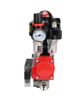 Кран шаровой DN.ru BV3232P(4pc)-SP-3WL-T-ISO-H 2 1/2″ Ду65 Ру40 стандартнопроходной трехходовой L-тип, нержавеющая сталь SS316, внутренняя резьба, уплотнение - PTFE, с пн.приводом DN.ru PA-SA-105 пн.распределителем 4M310-08 24В БПВ AFC2000 БКВ APL-510N-EX