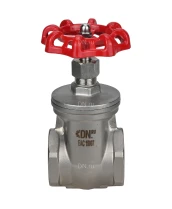 Задвижка клиновая DN.ru GVWR3131M-2W-T-S Ду15 Ру16 резьбовая, шпиндель - выдвижной, корпус - нержавеющая сталь SS304, клин - нержавеющая сталь SS304, уплотнение - металл, управление - штурвал