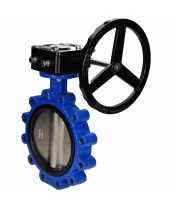 Затвор дисковый поворотный DN.ru WBV1616N-2W-Fb-R Ду200 Ру16 LUG межфланцевый, корпус - чугун QT450, диск - чугун QT450, уплотнение - NBR, с редуктором