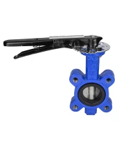 Затвор дисковый поворотный DN.ru WBV1631N-2W-Fb-H Ду65 Ру16 LUG межфланцевый, корпус - чугун QT450, диск - нержавеющая сталь 304, уплотнение - NBR, с рукояткой