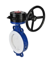 Затвор дисковый поворотный DN.ru WBV3434Pf-2W-Fb-R Ду200 Ру16 корпус - углеродистая сталь WCB, диск - углеродистая сталь WCB, футерованный PTFE, уплотнение - PTFE, межфланцевый, с редуктором