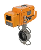 Затвор дисковый поворотный DN.ru WBV3232E-2W-Fb-H Ду40 Ру16, корпус - нержавеющая сталь 316L, диск - нержавеющая сталь 316L, уплотнение - EPDM, с электроприводом DN.ru QT-N-005EM-B1-220VAC-У1 (0-10В) HARK
