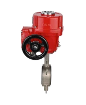 Затвор дисковый поворотный DN.ru WBV3232P-2W-Fb-H Ду65 Ру16, корпус - нержавеющая сталь 316L, диск - нержавеющая сталь 316L, уплотнение - PTFE, с электроприводом DN.ru QT-EX-010EM-O2-220VAC-У1 220В