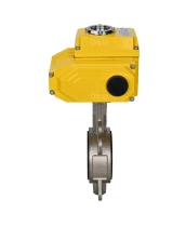 Затвор дисковый поворотный DN.ru WBV3232E-2W-Fb-H Ду125 Ру16, корпус - нержавеющая сталь 316L, диск - нержавеющая сталь 316L, уплотнение - EPDM, с электроприводом DN.ru QT-N-010EM-O1-220VAC-У1 220В