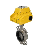 Затвор дисковый поворотный DN.ru WBV3232E-2W-Fb-H Ду125 Ру16, корпус - нержавеющая сталь 316L, диск - нержавеющая сталь 316L, уплотнение - EPDM, с электроприводом DN.ru QT-N-010EM-O1-220VAC-У1 220В
