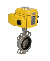 Затвор дисковый поворотный DN.ru WBV3232E-2W-Fb-H Ду250 Ру16, корпус - нержавеющая сталь 316L, диск - нержавеющая сталь 316L, уплотнение - EPDM, с электроприводом DN.ru QT-N-060EM-O1-24VDC-У1 24В