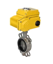 Затвор дисковый поворотный DN.ru WBV3232E-2W-Fb-H Ду250 Ру16, корпус - нержавеющая сталь 316L, диск - нержавеющая сталь 316L, уплотнение - EPDM, с электроприводом DN.ru QT-N-060EM-O1-24VDC-У1 24В