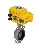 Затвор дисковый поворотный DN.ru WBV3232E-2W-Fb-H Ду250 Ру16, корпус - нержавеющая сталь 316L, диск - нержавеющая сталь 316L, уплотнение - EPDM, с электроприводом DN.ru QT-N-060EM-O1-24VDC-У1 24В