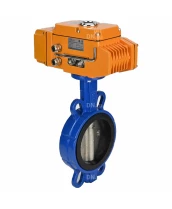 Затвор дисковый поворотный DN.ru WBV1413E-2W-Fb-H Ду40 Ру16, корпус - чугун GGG50, диск - чугун GGG40, уплотнение - EPDM, с электроприводом DN.ru QT-N-005EM-B1-220VAC-У1 220В (0-10В)