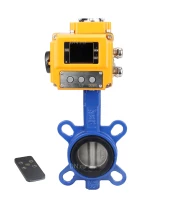 Затвор дисковый поворотный DN.ru WBV1432E-2W-Fb-H Ду40 Ру16, корпус - чугун GGG50, диск - нержавеющая сталь 316L, уплотнение - EPDM, с электроприводом DN.ru QT-N-005EM-B1-220VAC-У1 220В (0-10В)
