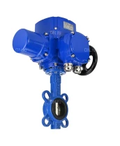 Затвор дисковый поворотный DN.ru WBV1432N-2W-Fb-H Ду40 Ру16, корпус - чугун GGG50, диск - нержавеющая сталь 316L, уплотнение - NBR, с электроприводом DN.RU QT-N-005M-O2-220VAC-У1