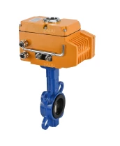 Затвор дисковый поворотный DN.ru WBV1432N-2W-Fb-H Ду40 Ру16, корпус - чугун GGG50, диск - нержавеющая сталь 316L, уплотнение - NBR, с электроприводом DN.ru QT-N-003EM-1-220VAC-У1
