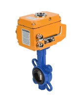 Затвор дисковый поворотный DN.ru WBV1432N-2W-Fb-H Ду250-040 Ру16, корпус - чугун GGG50, диск - нержавеющая сталь 316L, уплотнение - NBR, с электроприводом DN.ru QT-N-040EM-1-24VAC-У1