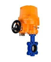 Затвор дисковый поворотный DN.ru WBV1616N-2W-Fb-H Ду100 Ру16 LUG межфланцевый, корпус - чугун QT450, диск - чугун QT450, уплотнение - NBR, с электроприводом DN.ru QT-EX-010EM-O2-24VDC-У1 24В