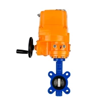 Затвор дисковый поворотный DN.ru WBV1616N-2W-Fb-H Ду100 Ру16 LUG межфланцевый, корпус - чугун QT450, диск - чугун QT450, уплотнение - NBR, с электроприводом DN.ru QT-EX-010EM-O2-24VDC-У1 24В