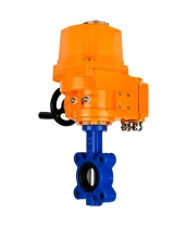 Затвор дисковый поворотный DN.ru WBV1616N-2W-Fb-H Ду100 Ру16 LUG межфланцевый, корпус - чугун QT450, диск - чугун QT450, уплотнение - NBR, с электроприводом DN.ru QT-EX-010EM-O2-24VDC-У1 24В