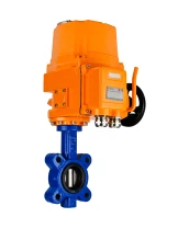 Затвор дисковый поворотный DN.ru WBV1616N-2W-Fb-H Ду100 Ру16 LUG межфланцевый, корпус - чугун QT450, диск - чугун QT450, уплотнение - NBR, с электроприводом DN.ru QT-EX-010EM-O2-24VDC-У1 24В