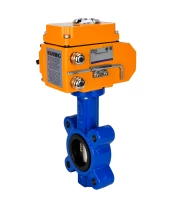 Затвор дисковый поворотный DN.ru WBV1616N-2W-Fb-H Ду100 Ру16 LUG корпус - чугун QT450, диск - чугун QT450, уплотнение - NBR, межфланцевый, с электроприводом DN.ru QT-N-010EM-O1-220VAC-У1 220В