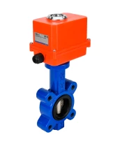 Затвор дисковый поворотный DN.ru WBV1616N-2W-Fb-H Ду50 Ру16 LUG корпус - чугун QT450, диск - чугун QT450, уплотнение - NBR, межфланцевый, с электроприводом DN.ru QT-N-003EM-O1-220VAC-У1 MINI 220В