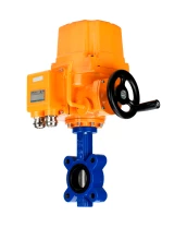 Затвор дисковый поворотный DN.ru WBV1631N-2W-Fb-H Ду100 Ру16 LUG межфланцевый, корпус - чугун QT450, диск - нержавеющая сталь 304, уплотнение - NBR, с электроприводом DN.ru QT-EX-010EM-O2-220VAC-У1 220В