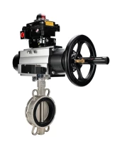 Затвор дисковый поворотный DN.ru WBV3232E-2W-Fb-H Ду150 Ру16, корпус - нержавеющая сталь 316L, диск - нержавеющая сталь 316L, уплотнение - EPDM, с пневмоприводом PA-DA-105-1 двойного действия, пневмораспределителем 4М310-08 220В NAMUR, БКВ APL-410N EX
