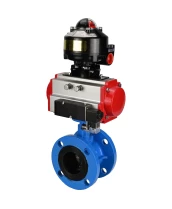 Затвор дисковый поворотный DN.ru WBV1313E-2W-F-H Ду125 Ру16 фланцевый, корпус - чугун GGG40, диск - чугун GGG40, уплотнение - EPDM, с пневмоприводом DN.ru PA-DA-130, пневмораспределителем DN.ru 4М310-08 220В NAMUR и БКВ DN.ru APL-510N EX