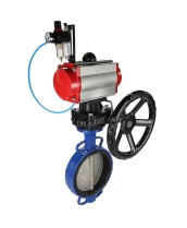 Затвор дисковый поворотный DN.ru WBV1413E-2W-Fb-H Ду300 Ру16, корпус - чугун GGG50, диск - чугун GGG40,  EPDM, с пневмоприводом PA-DA-140 двойного действия, с пневмораспределителем 4M310-08 24В, с ручным дублером MON4-1200-T54-ISO, с БПВ AFC2000
