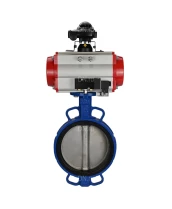 Затвор дисковый поворотный DN.ru WBV1413E-2W-Fb-H Ду200 Ру16, корпус - чугун GGG50, диск - чугун GGG40, уплотнение - EPDM, с пневмоприводом DN.ru PA-DA-130, пневмораспределителем 4M310-08 24В, с БКВ APL-210N