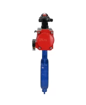 Затвор дисковый поворотный DN.ru WBV1413E-2W-Fb-H Ду200 Ру16, корпус - чугун GGG50, диск - чугун GGG40, уплотнение - EPDM, с пневмоприводом DN.ru PA-SA-160, пневмораспределителем 4M310-08 220В, с БКВ APL-210N