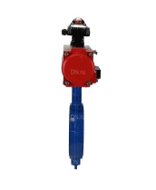 Затвор дисковый поворотный DN.ru WBV1413E-2W-Fb-H Ду200 Ру16, корпус - чугун GGG50, диск - чугун GGG40, уплотнение - EPDM, с пневмоприводом DN.ru PA-SA-160, пневмораспределителем 4M310-08 220В, с БКВ APL-210N