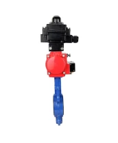 Затвор дисковый поворотный DN.ru WBV1413E-2W-Fb-H Ду150 Ру16, корпус - чугун GGG50, диск - чугун GGG40, уплотнение - EPDM, с пневмоприводом DN.ru PA-DA-105 двойного действия, с пневмораспределителем 4M310-08 220В, с БКВ APL-410N EX