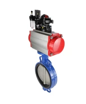 Затвор дисковый поворотный DN.ru WBV1413E-2W-Fb-H Ду250 Ру16, корпус - чугун GGG50, диск - чугун GGG40, уплотнение - EPDM, с пневмоприводом PA-SA-210 с возвратными пружинами, с пневмораспределителем 4M310-08 220В, с БКВ APL-210N, с БПВ AFC2000