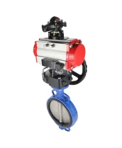 Затвор дисковый поворотный DN.ru WBV1413E-2W-Fb-H Ду300 Ру16, корпус - чугун GGG50, диск - чугун GGG40,  EPDM, с пневмоприводом PA-DA-140 двойного действия, с пневмораспределителем 4M310-08 220В, с БКВ APL-210N, с ручным дублером MON4-1200-T54-ISO