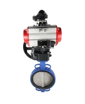 Затвор дисковый поворотный DN.ru WBV1413E-2W-Fb-H Ду300 Ру16, корпус - чугун GGG50, диск - чугун GGG40,  EPDM, с пневмоприводом PA-DA-140 двойного действия, с пневмораспределителем 4M310-08 220В, с БКВ APL-210N, с ручным дублером MON4-1200-T54-ISO