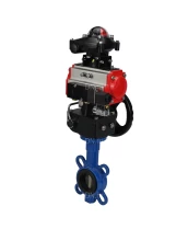 Затвор дисковый поворотный DN.ru WBV1413E-2W-Fb-H Ду40 Ру16, корпус - чугун GGG50, диск - чугун GGG40, EPDM, 9х9, F05, с пневмоприводом PA-DA-052 двойного действия, с пневмораспределителем 4M310-08 24В, с БКВ APL-210N, с ручным дублером MON1-250-T26-ISO