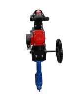 Затвор дисковый поворотный DN.ru WBV1413E-2W-Fb-H Ду65 Ру16, корпус - чугун GGG50, диск - чугун GGG40, EPDM, с пневмоприводом PA-DA-065 двойного действия, с пневмораспределителем 4M310-08 24В, с БКВ APL-210N, с ручным дублером MON1-250-T26-ISO