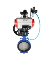 Затвор дисковый поворотный DN.ru WBV1413E-2W-Fb-H Ду200 Ру16, корпус - чугун GGG50, диск - чугун GGG40,  EPDM, с пневмоприводом PA-DA-130, с пневмораспределителем 4M310-08 220В, с БКВ APL-210N, с ручным дублером MON3-700-T38-ISO, с БПВ AFC2000