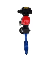 Затвор дисковый поворотный DN.ru WBV1413E-2W-Fb-H Ду150 Ру16, корпус - чугун GGG50, диск - чугун GGG40, EPDM, с пневмоприводом PA-DA-105 двойного действия, с пневмораспределителем 4V320-08 220В, с БКВ APL-410N EX, с ручным дублером MON3-700-T38-ISO