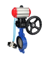 Затвор дисковый поворотный DN.ru WBV1413E-2W-Fb-H Ду125 Ру16, корпус - чугун GGG50, диск - чугун GGG40, уплотнение - EPDM, с пневмоприводом PA-DA-105, пневмораспределителем 4V320-08 220В и ручным дублером MON2-450-T28-ISO