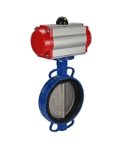 Затвор дисковый поворотный DN.ru WBV1413E-2W-Fb-H Ду300 Ру16, корпус - чугун GGG50, диск - чугун GGG40, уплотнение - EPDM, с пневмоприводом DN.ru PA-DA-140 и пневмораспределителем 4M310-08 220В