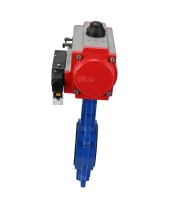 Затвор дисковый поворотный DN.ru WBV1413E-2W-Fb-H Ду50 Ру16, корпус - чугун GGG50, диск - чугун GGG40, уплотнение - EPDM, с пневмоприводом DN.ru PA-SA-083 и пневмораспределителем 4M310-08 24В