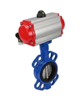 Затвор дисковый поворотный DN.ru WBV1413E-2W-Fb-H Ду50 Ру16, корпус - чугун GGG50, диск - чугун GGG40, уплотнение - EPDM, с пневмоприводом DN.ru PA-SA-083 и пневмораспределителем 4M310-08 24В