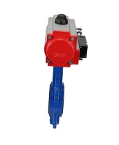 Затвор дисковый поворотный DN.ru WBV1413E-2W-Fb-H Ду50 Ру16, корпус - чугун GGG50, диск - чугун GGG40, уплотнение - EPDM, с пневмоприводом DN.ru PA-SA-083 и пневмораспределителем 4M310-08 24В