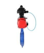 Затвор дисковый поворотный DN.ru WBV1413E-2W-Fb-H Ду200 Ру16, корпус - чугун GGG50, диск - чугун GGG40, уплотнение - EPDM, с пневмоприводом DN.ru PA-SA-160 с возвратными пружинами, с пневмораспределителем 4M310-08 220В, с БКВ APL-410N EX, с БПВ AFC2000