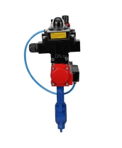Затвор дисковый поворотный DN.ru WBV1413E-2W-Fb-H Ду50 Ру16, корпус - чугун GGG50, диск - чугун GGG40, уплотнение - EPDM, с пневмоприводом DN.ru PA-SA-083 с возвратными пружинами, с пневмораспределителем 4M310-08 220В, с БКВ APL-410N EX, с БПВ AFC2000