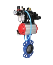 Затвор дисковый поворотный DN.ru WBV1413E-2W-Fb-H Ду150 Ру16, корпус - чугун GGG50, диск - чугун GGG40, уплотнение - EPDM, с пневмоприводом DN.ru PA-DA-105 двойного действия, с пневмораспределителем 4M310-08 24В, с БКВ APL-410N EX, с БПВ AFC2000