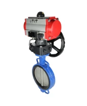 Затвор дисковый поворотный DN.ru WBV1413E-2W-Fb-H Ду250 Ру16, корпус - чугун GGG50, диск - чугун GGG40, уплотнение - EPDM, с пневмоприводом DN.ru PA-DA-140 двойного действия, с пневмораспределителем 4M310-08 24В, с ручным дублером MON4-1200-T54-ISO